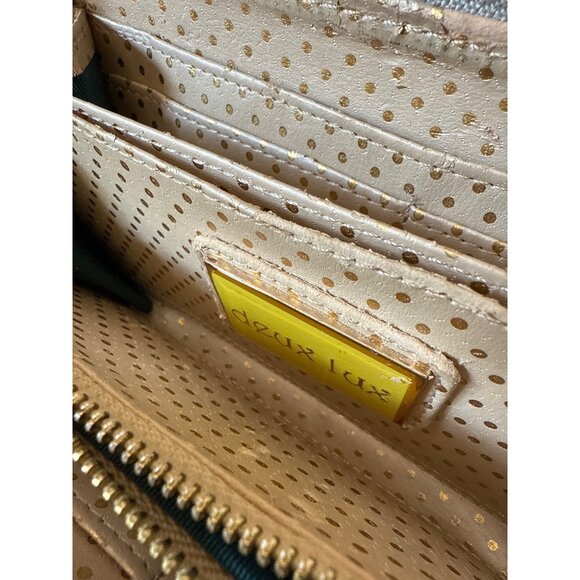 Deux Lux Silver Sequin Clutch Wallet Card Holder With Zip & Charm - Picture 9 of 16